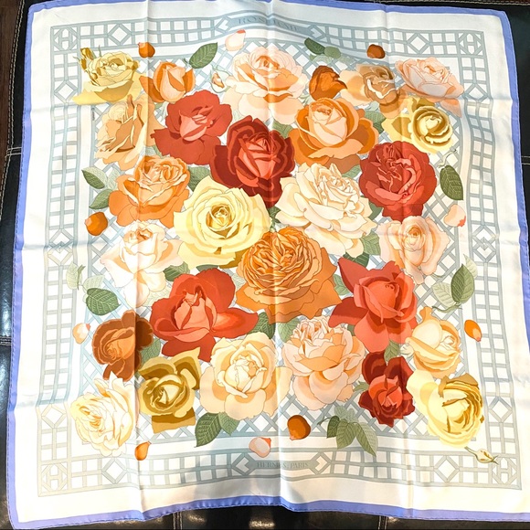 Authentic Hermès Roseraie Silk Floral Scarf